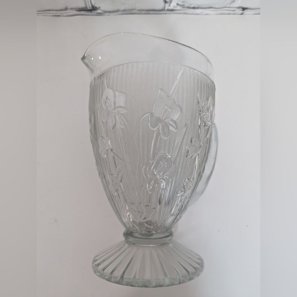 Jeanette Glass Iris Pitcher in clear - Picture 3 of 7